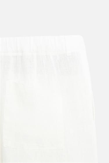 100% LINEN TROUSERS - White by Zara - Image 9