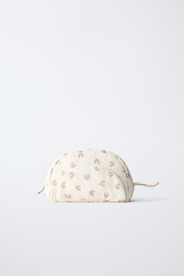 FLORAL TOILETRY BAG - Ecru White by Zara