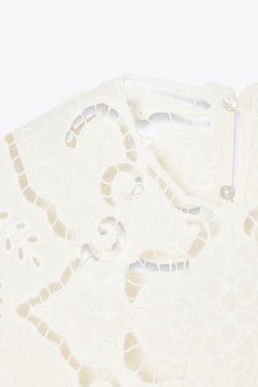 ZW COLLECTION BLOUSE WITH CUTWORK EMBROIDERY - White by Zara - Image 3