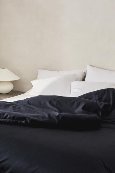 SATEEN DUVET COVER (1000 THREAD COUNT) - Dark navy by Zara