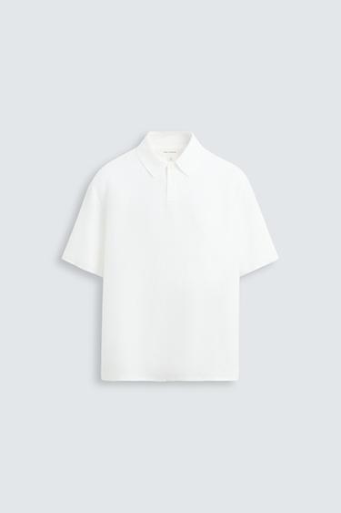 CAMISA POLO 100% LINHO - Branco da Zara