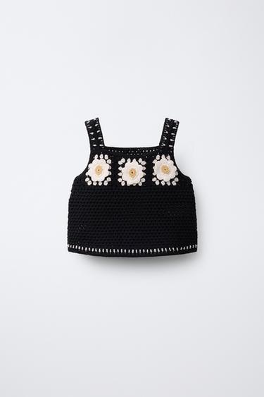 TOP PUNTO CROCHET - Negro de Zara - Imagen 0