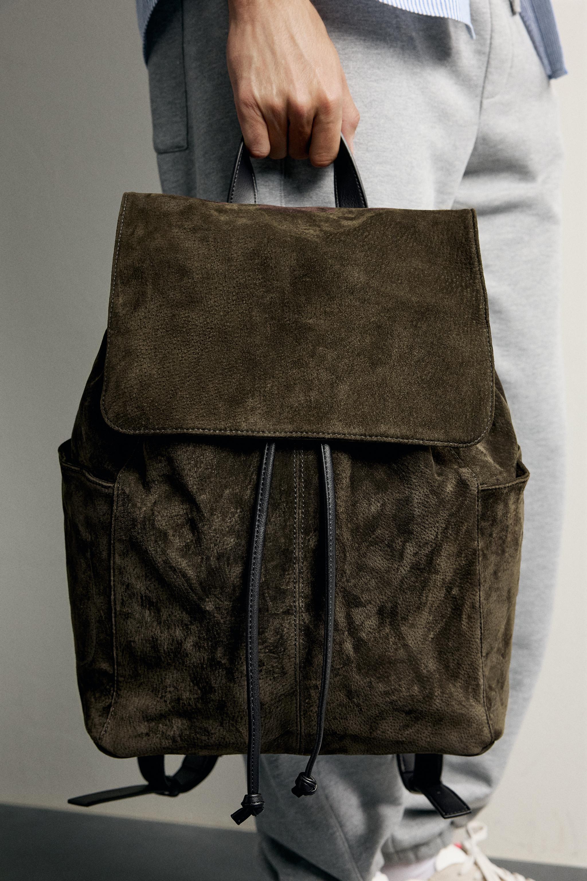 LEATHER FLAP BACKPACK