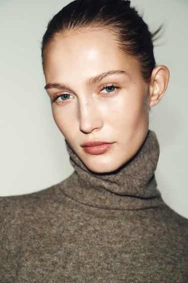 ROBE COURTE EN MAILLE - Marron / Taupe de Zara - Image 3