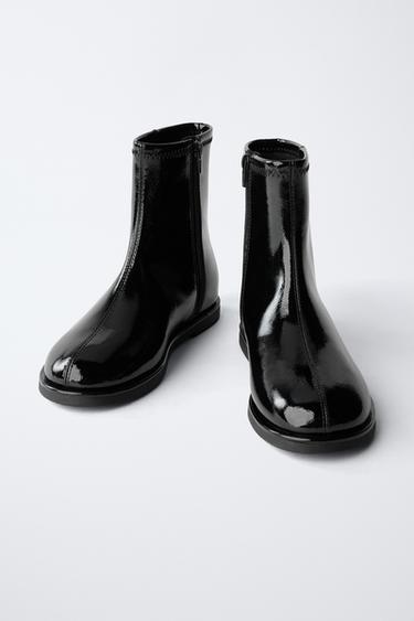 PATENT ANKLE BOOTS - Black by Zara - Image 2