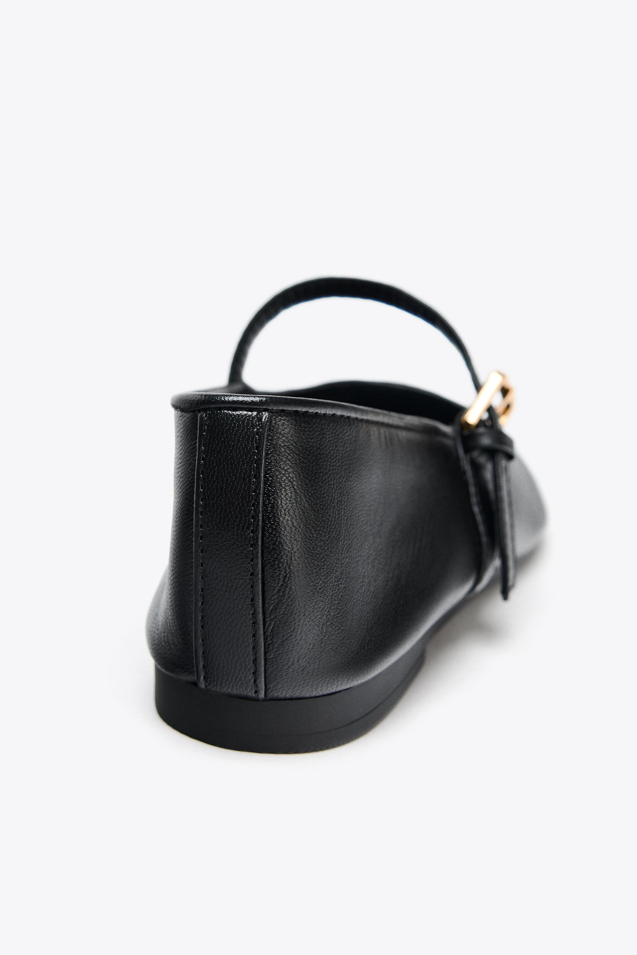 レザー フラットシューズ 50TH ANNIVERSARY - ブラック | ZARA