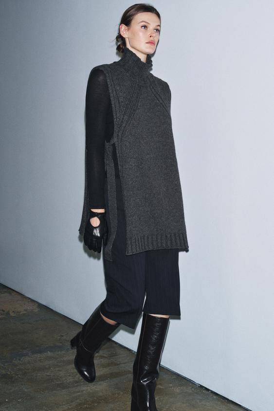 WOOL BLEND VEST WITH VENTS