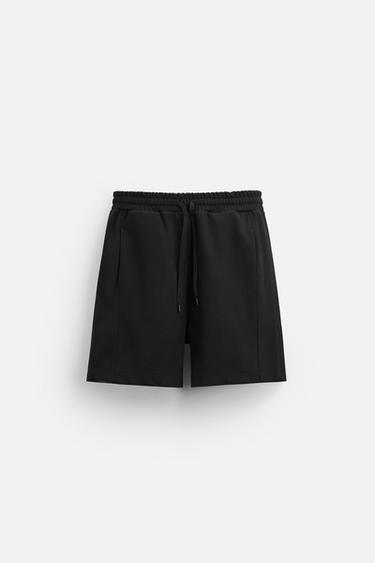 BERMUDA JOGGER COMPACT - Preto da Zara