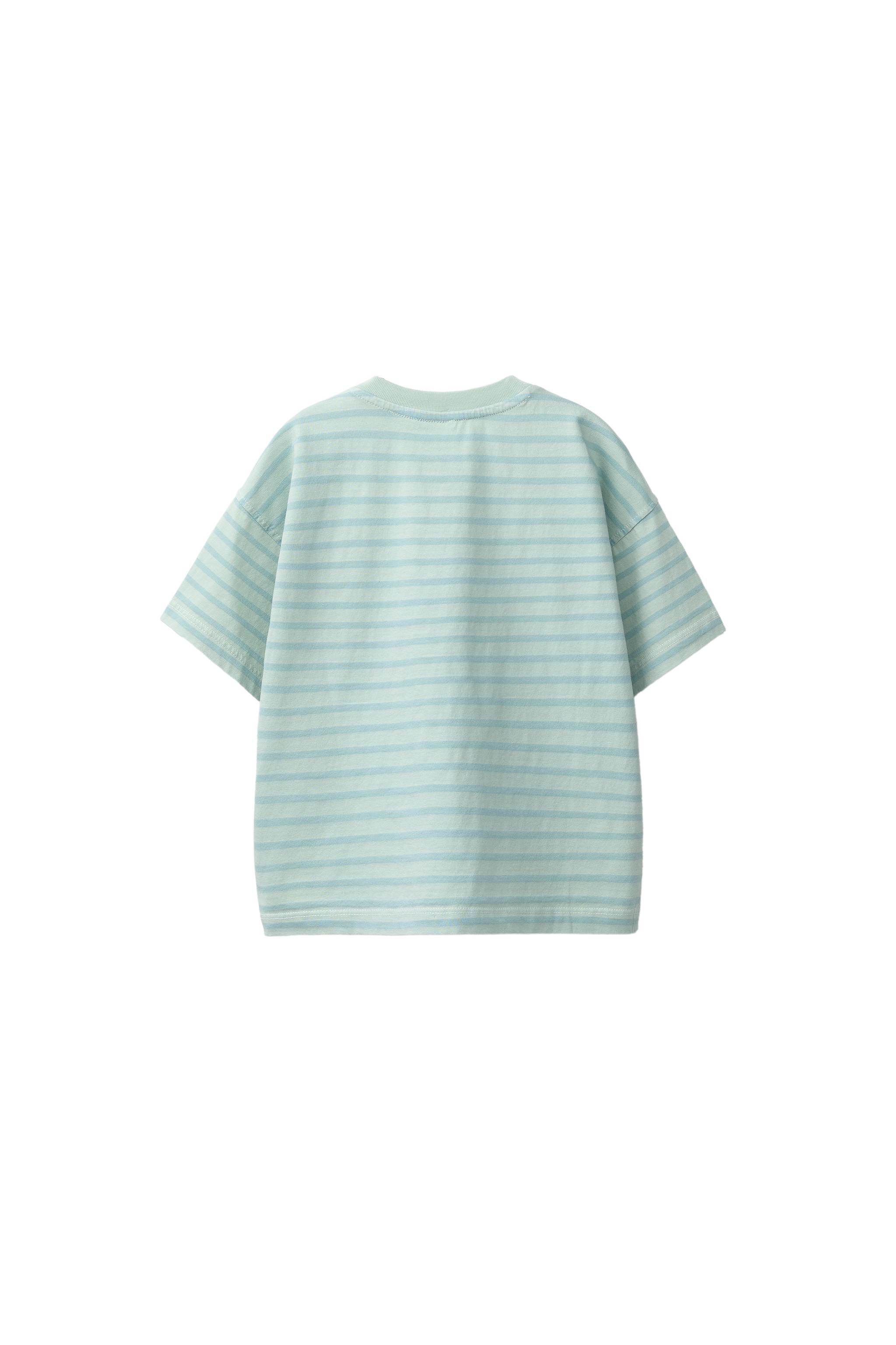 STRIPED T-SHIRT — Blue / White