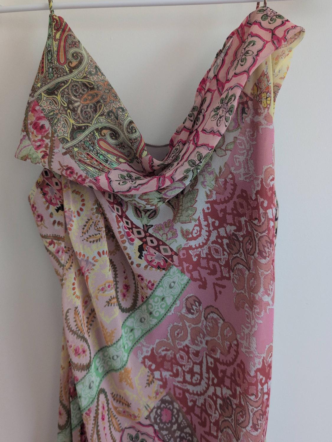 PATCHWORK PRINTED SLIP DRESS - Image 2