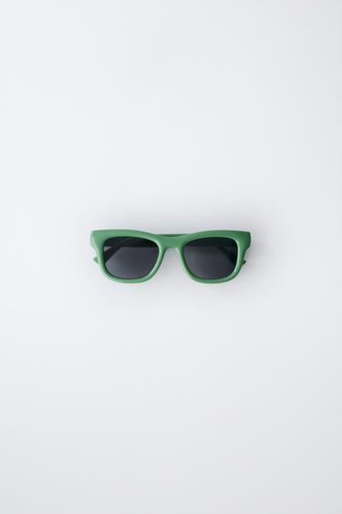 SQUARE RESIN SUNGLASSES - Green by Zara