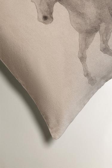 HORSE CUSHION COVER — Beige 2