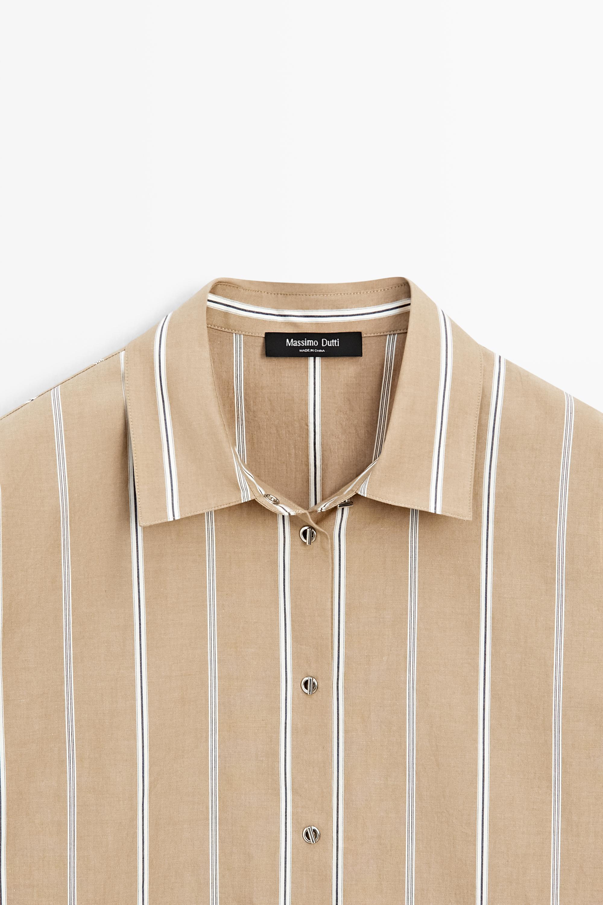 Chemise rayée à boutons bijoux