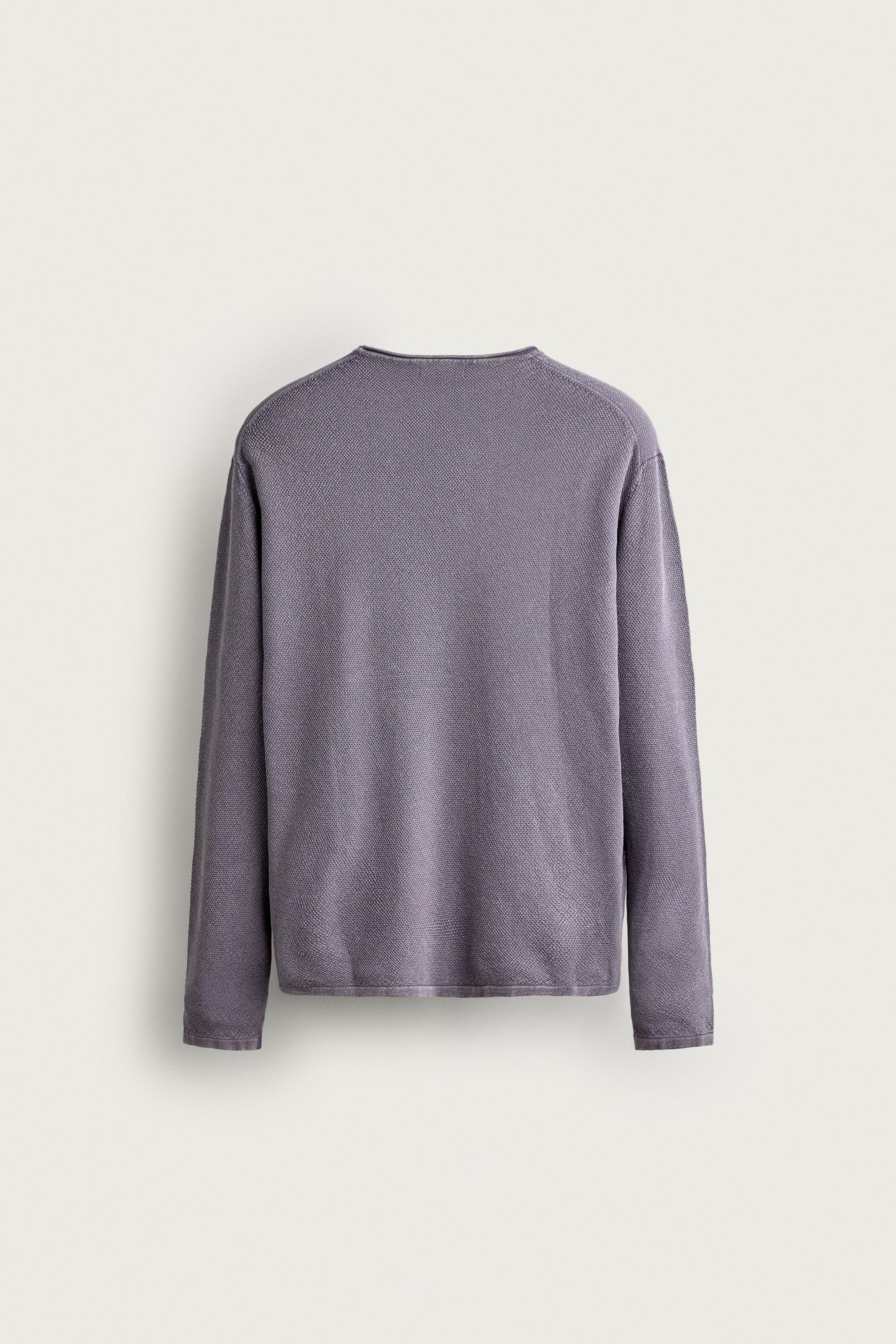 Мужские свитеры Zara RELAXED FIT WASHED TEXTURE SWEATER — фото 7