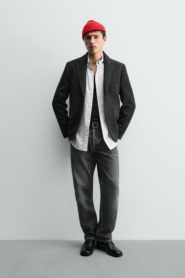 BLAZER ESTRUCTURA ESPIGA - Verde de Zara - Imagen 0