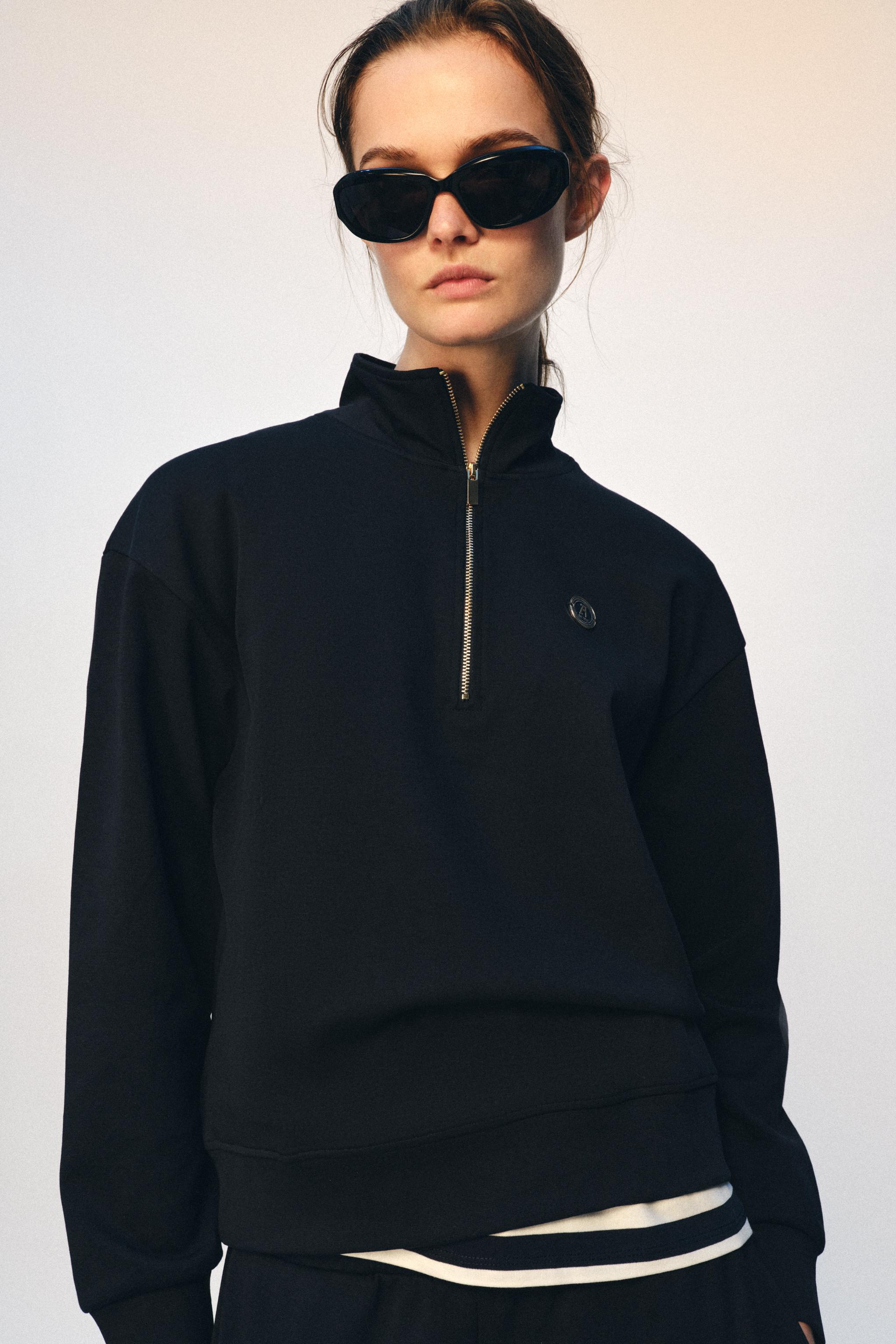 ZARA  ポロネックライダーススウェットシャツ ジッパーポロネックスウェットシャツ - エクリュ | ZARA Japan / 日本