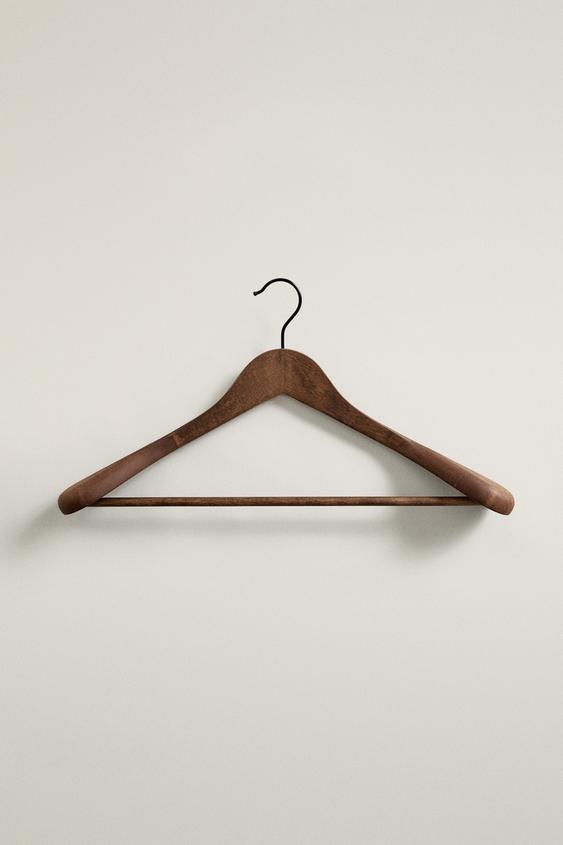 Zara WOOD-FINISH COAT HANGER - Dark brown - Image 0