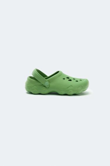 RUBBERISED SPORTY CLOGS - Green by Zara