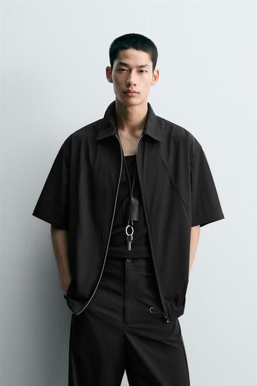 TECHNICAL ZIP-UP SHIRT - Black by Zara