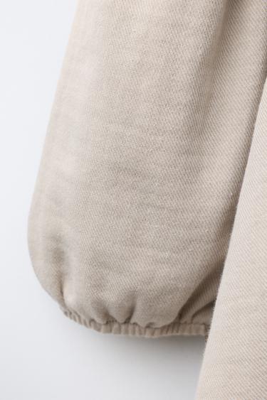 ROBE EN MATIÈRES VARIÉES À IMPRIMÉ - Marron clair de Zara - Image 2