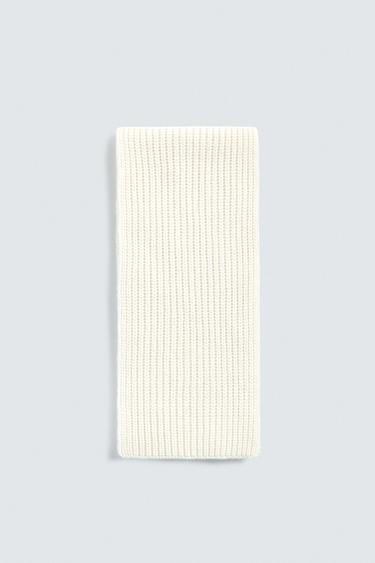 ВЯЗАНЫЙ ШАРФ ИЗ ШЕРСТИ И КАШЕМИРА — ЭКРЮ от Zara