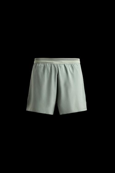 Zara LIGHTWEIGHT PERFORATED SHORTS - Light blue - Image 0