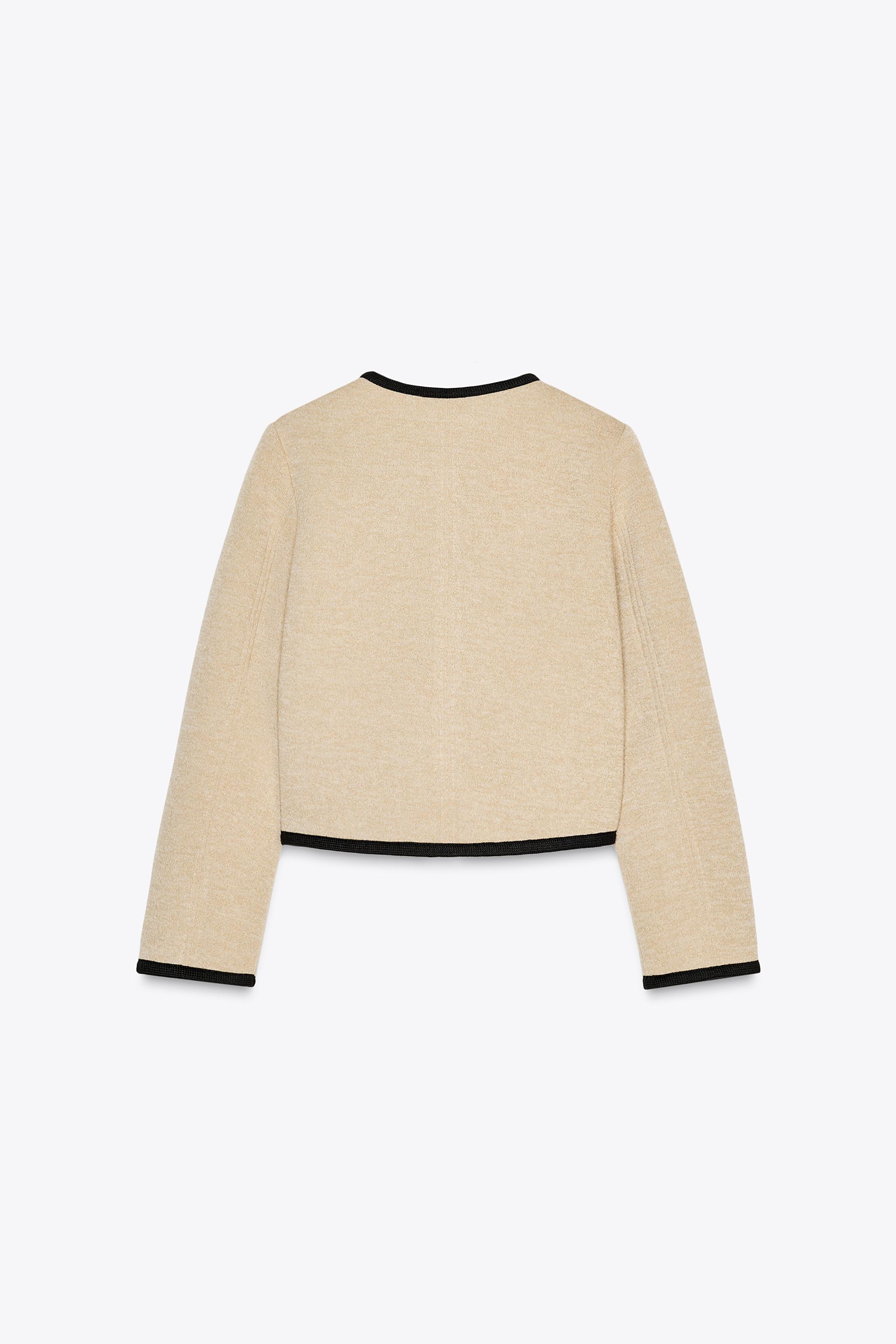 ZARA - ZARA パイピング&フラワーステッチジャケット S新品タグ