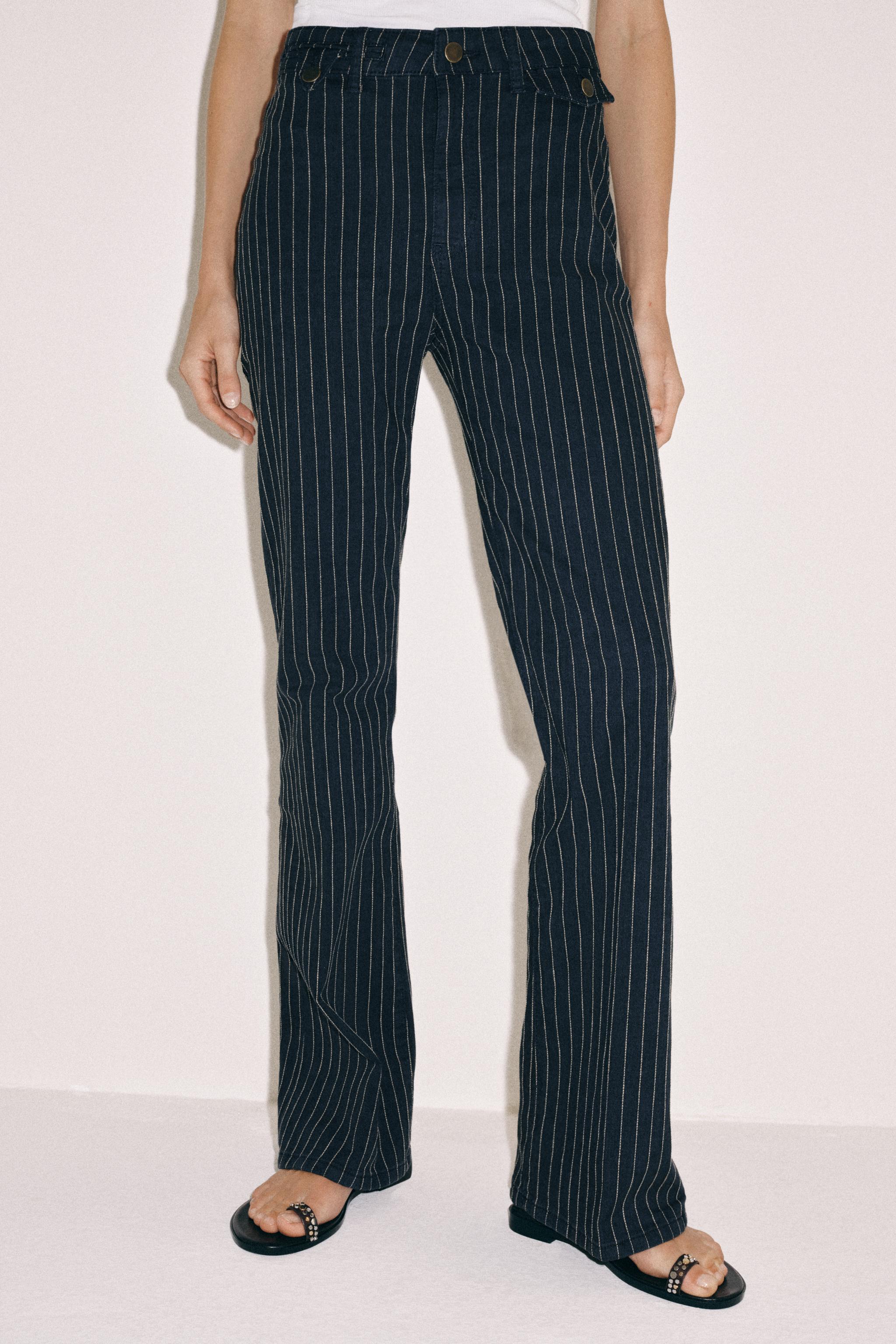ZW COLLECTION YÜKSEK BEL ÇİZGİLİ FLARE JEAN - Görsel 2