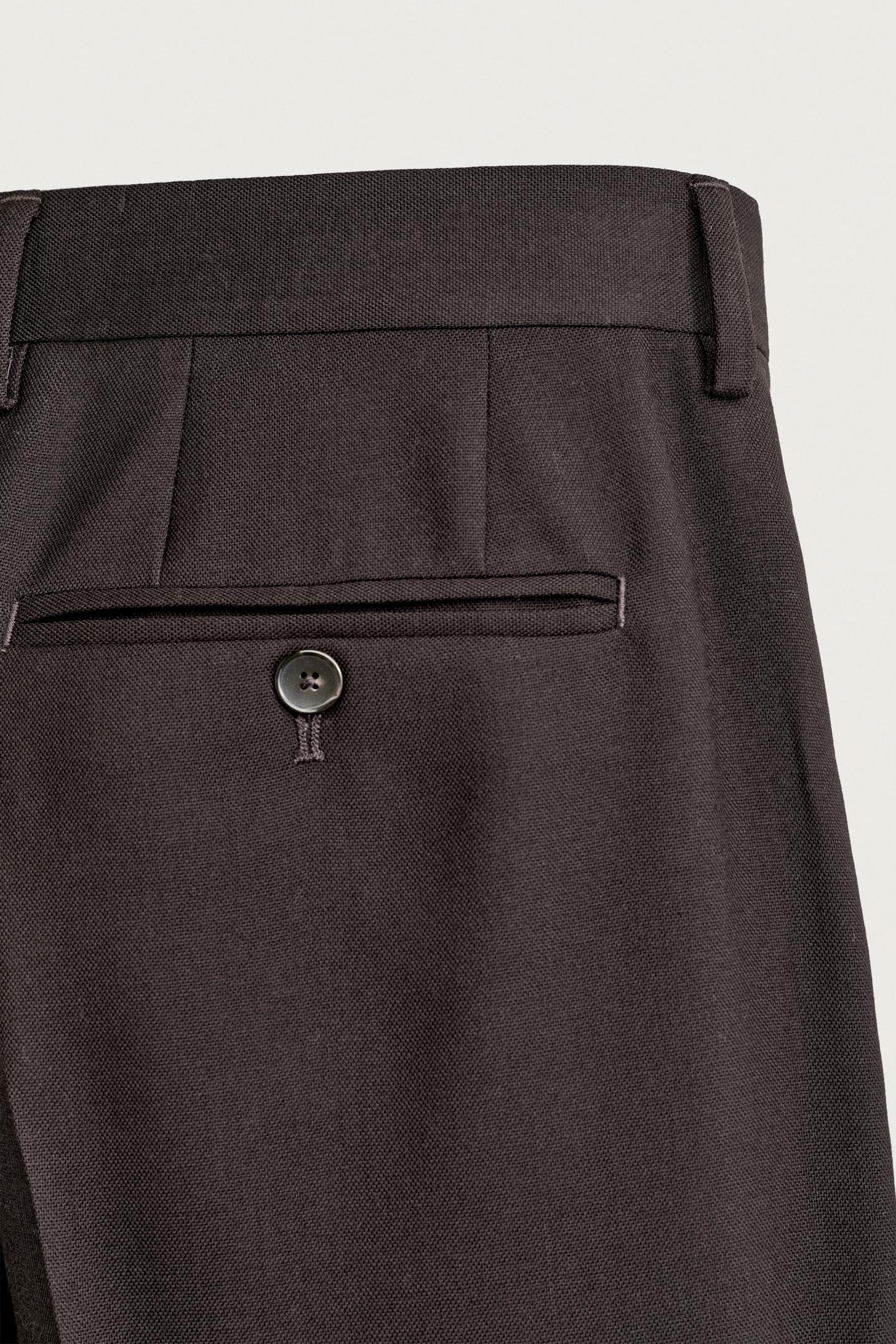Мужские брюки Zara Wool Suit, цвет: Коричневый — фото 8