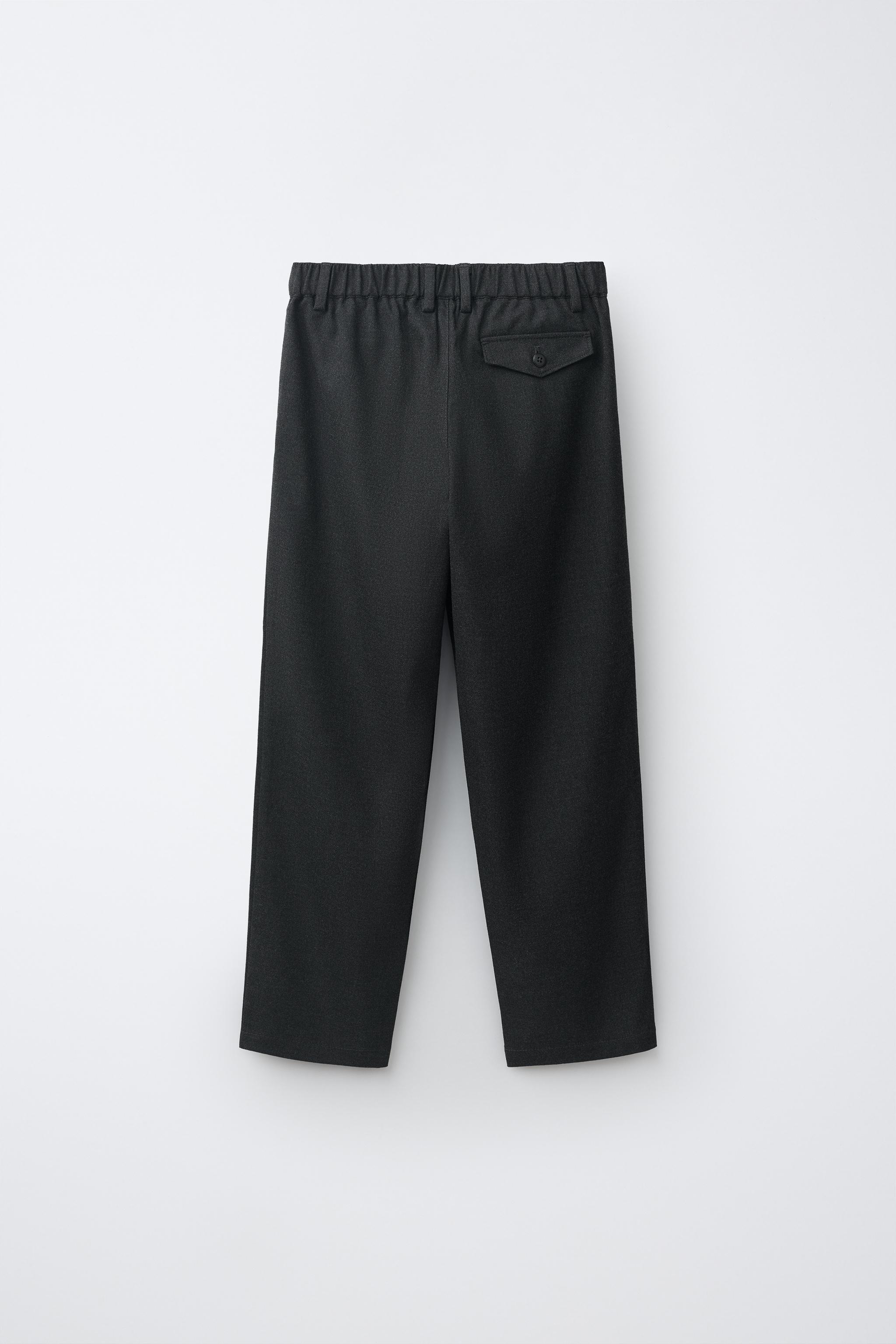 RELAXED SUIT PANTS — Dark gray