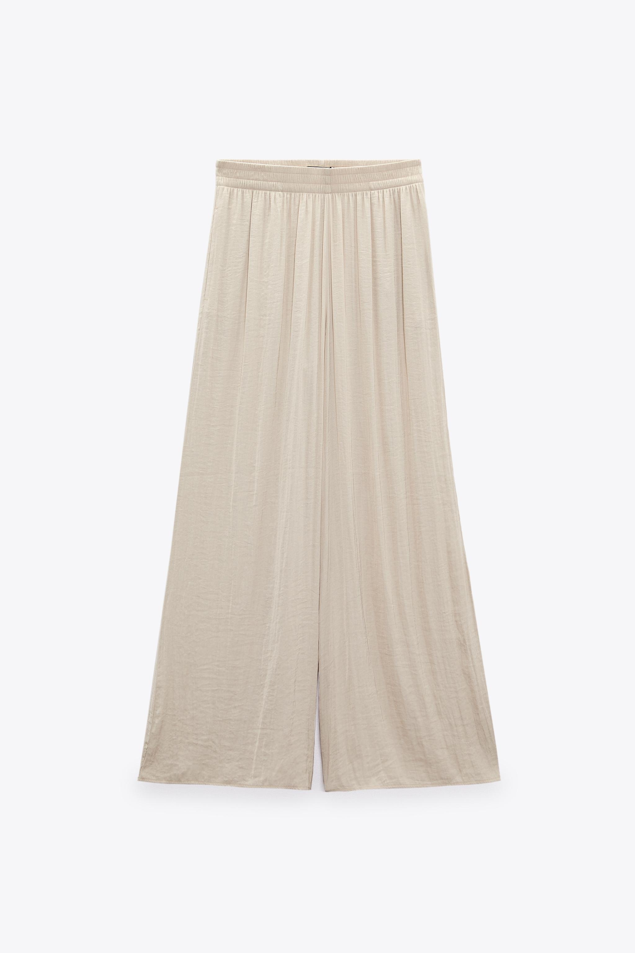 Flowing wide outlet leg trousers zara