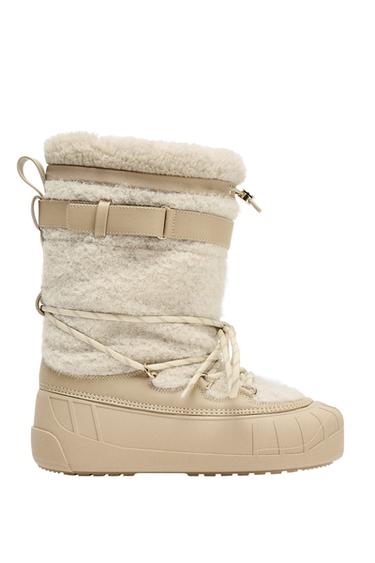 SHEARLING EFFECT ANKLE BOOTS SKI COLLECTION - Multicoloured by Zara