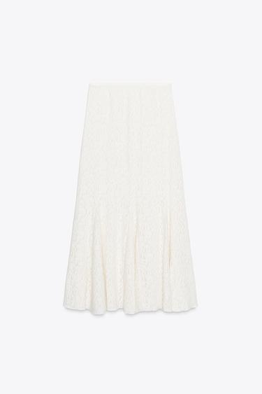 SOFT TOUCH LACE SKIRT - Ecru by Zara - Image 5