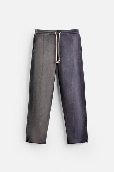 WASHED KNIT JOGGER TROUSERS - Purple by Zara