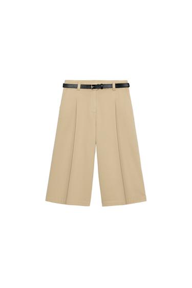 BERMUDA LARGA CINTURÓN - Tostado de Zara