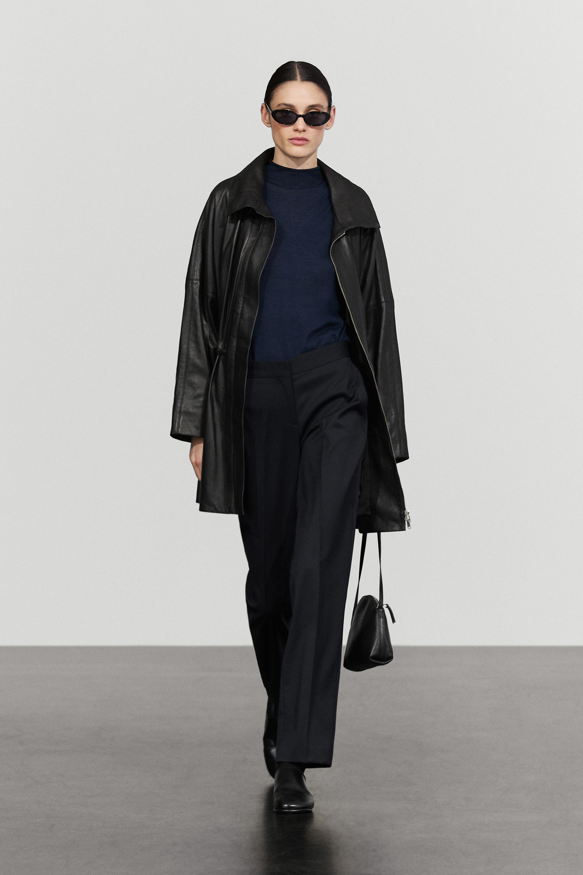 100% cool wool straight fit trousers