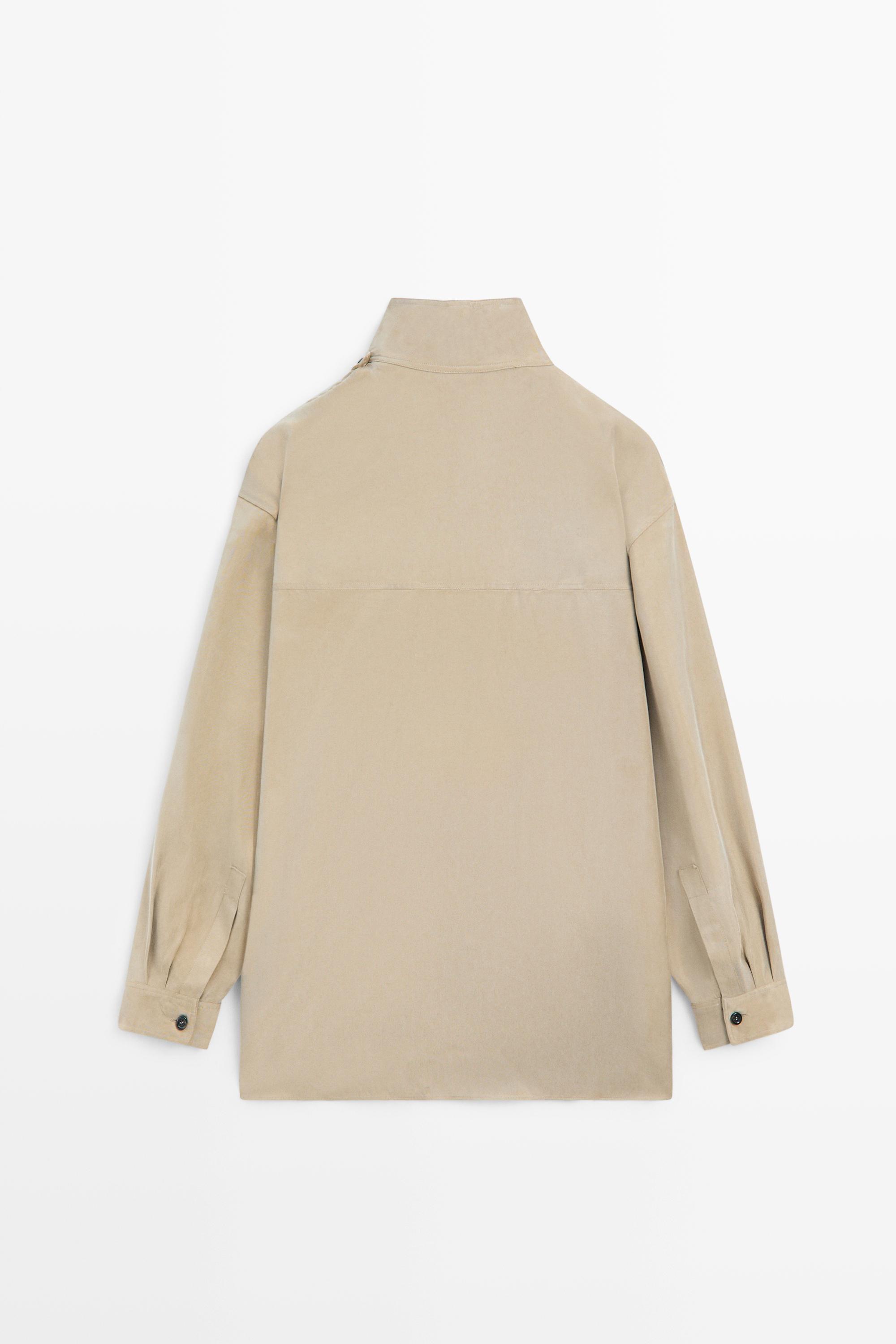 High neck wrap shirt