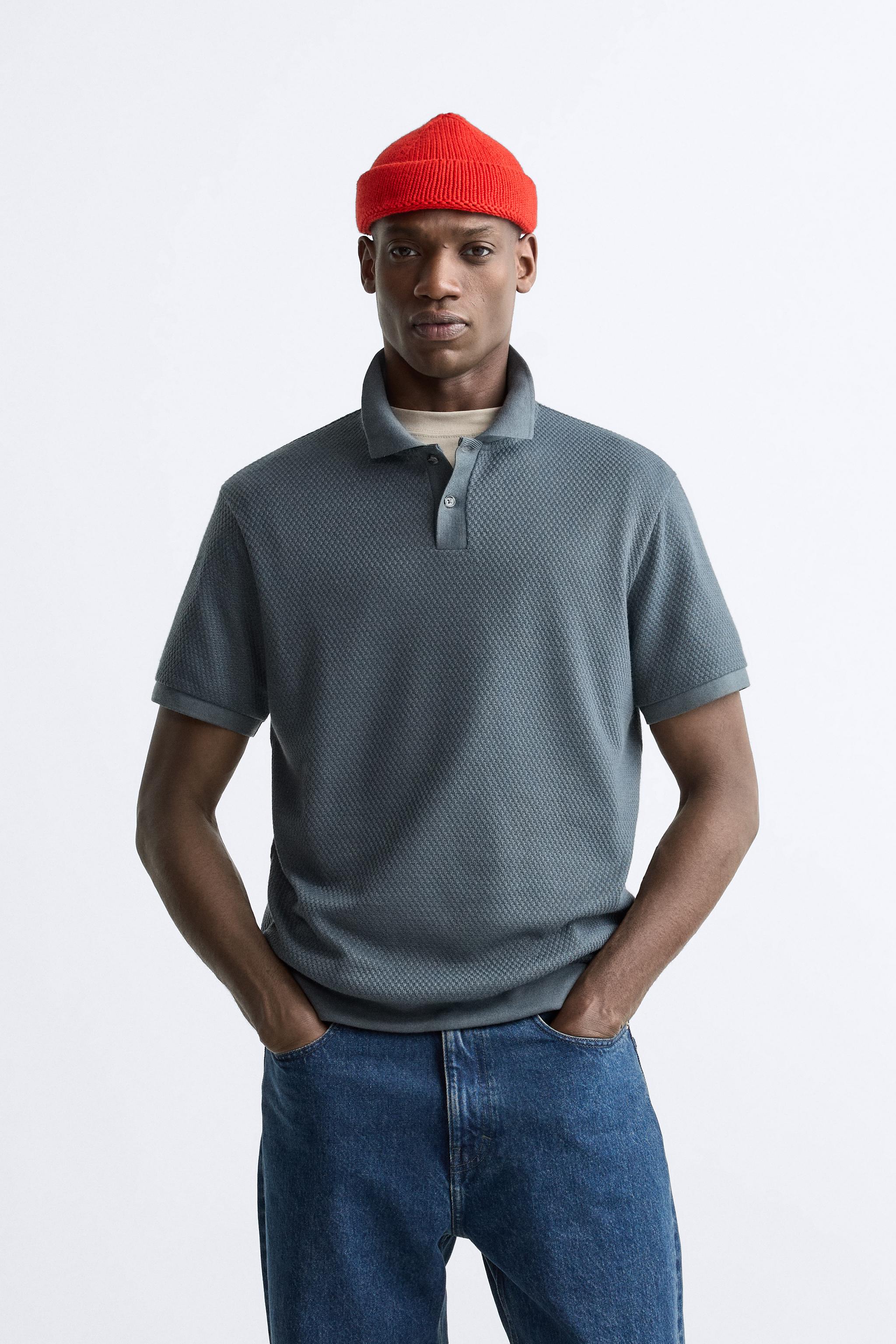 Zara textured hotsell polo sweater