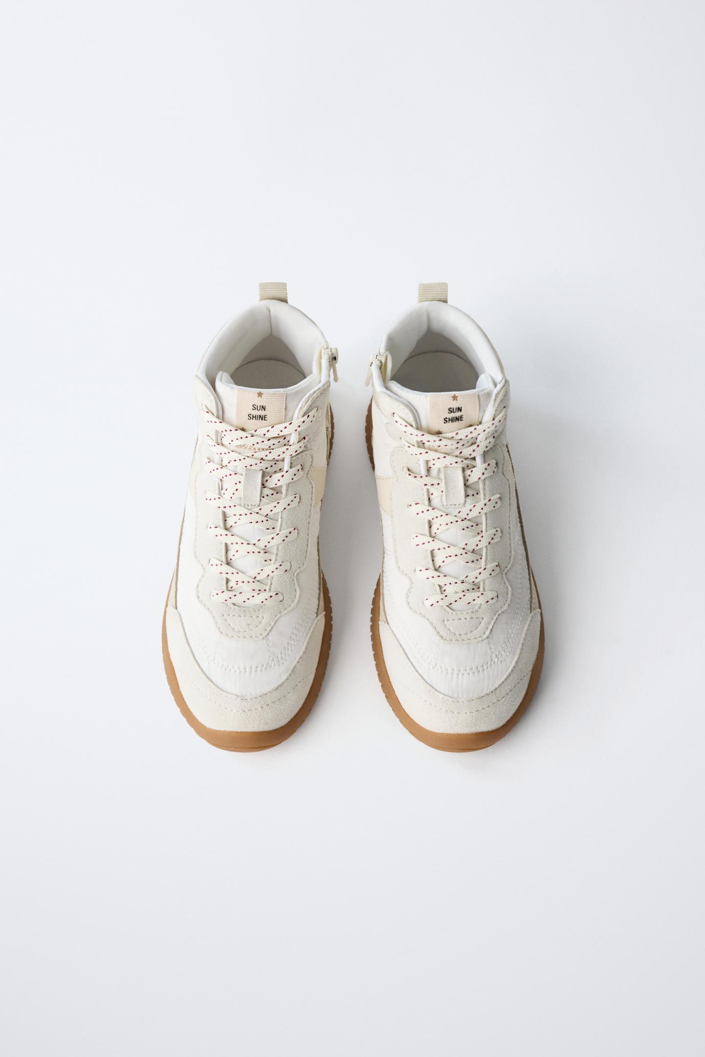 Детские кроссовки Zara Color-Block High-Top, цвет: Белый — фото 5