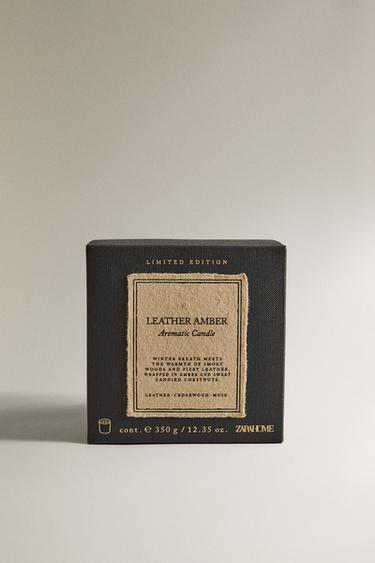 (350 GR) BOUGIE PARFUMÉE LEATHER AMBER - Noir de Zara - Image 3