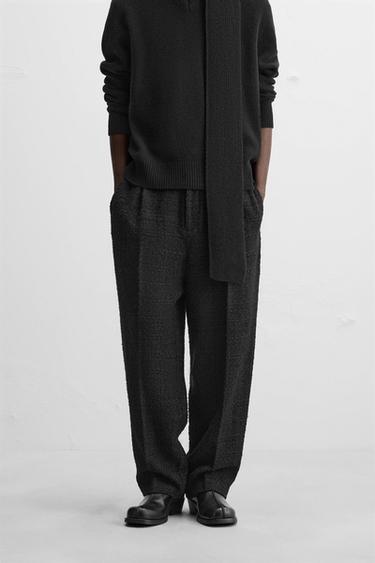 PANTALON COUPE DROITE STRUCTURÉ - Noir de Zara - Image 1