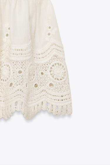 COMBINATION KNIT ROMANTIC TOP - Ecru by Zara - Image 5