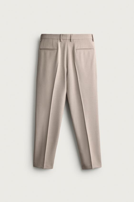 PANTALON DE COSTUME SLIM - Sable / Chiné de Zara - Image 7