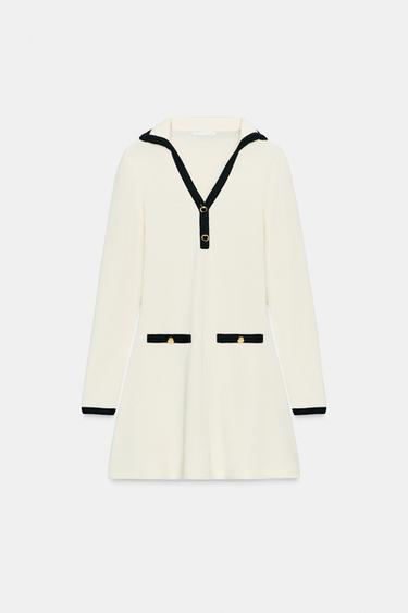 ROBE COURTE SOFT - Écru / Noir de Zara - Image 3