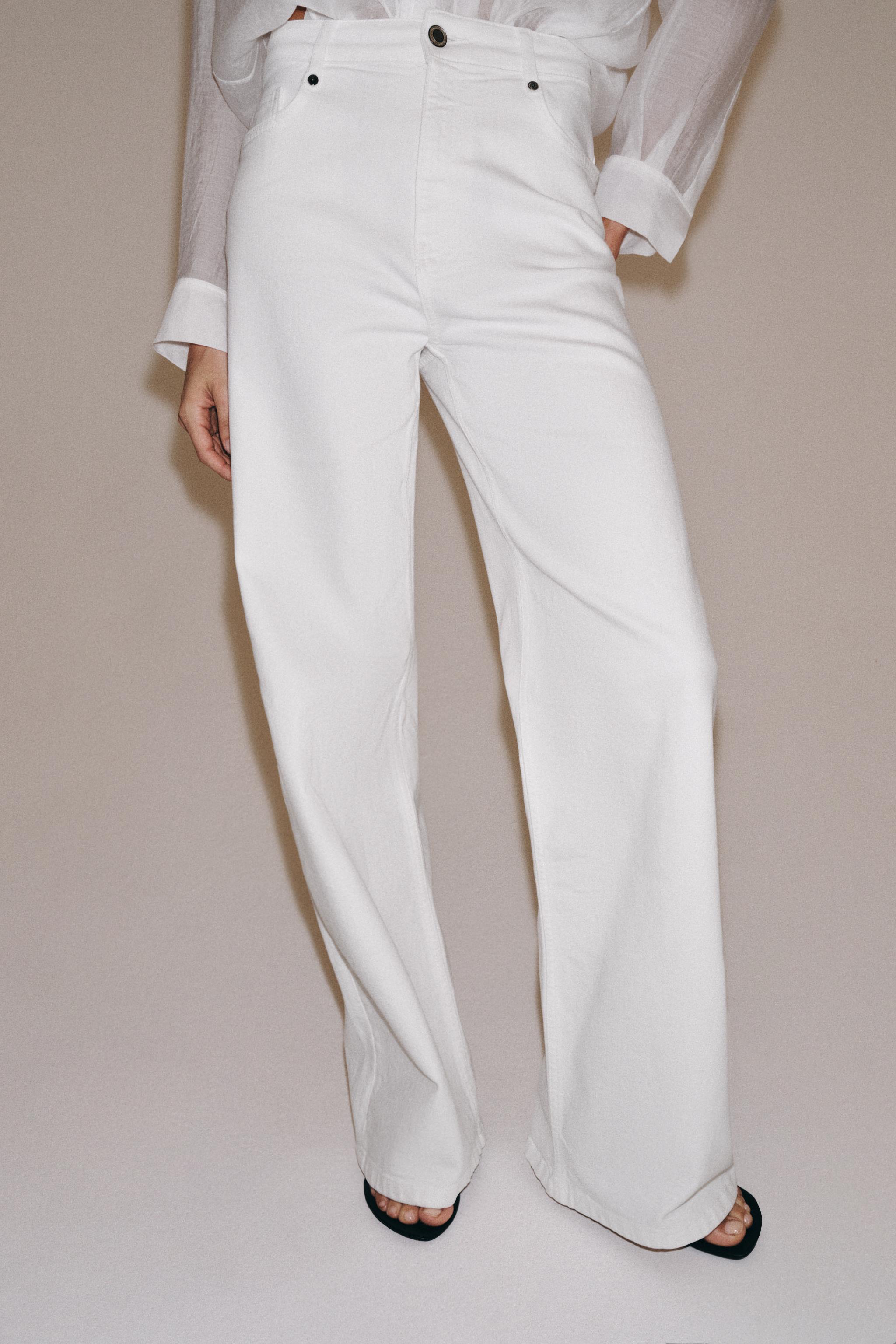 Zara ZW COLLECTION YÜKSEK BEL GENİŞ PAÇA JEAN görsel 2