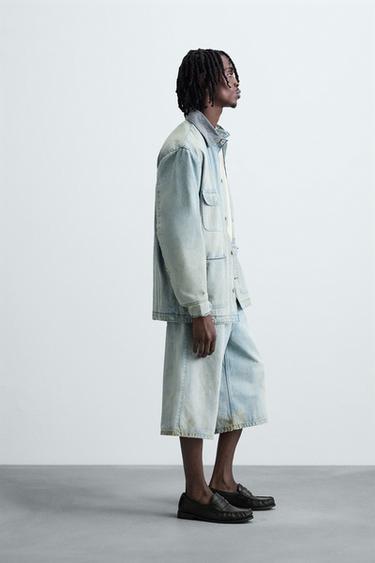 VINTAGE EFFECT BAGGY FIT DENIM BERMUDA SHORTS - Light blue by Zara - Image 3
