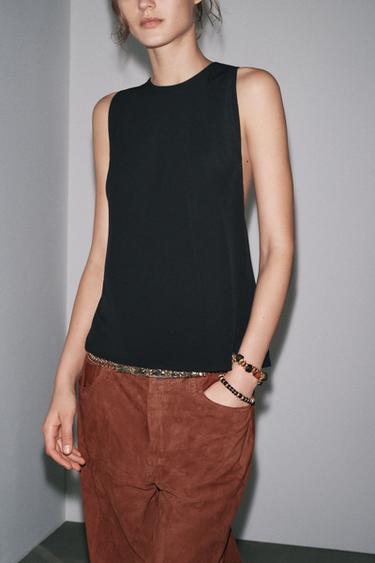 ZW COLLECTION CROSS-STRAP TOP - Black by Zara - Image 2