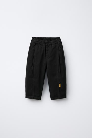 BALLOON TROUSERS WITH PLEATS AND LABELS - Black by Zara