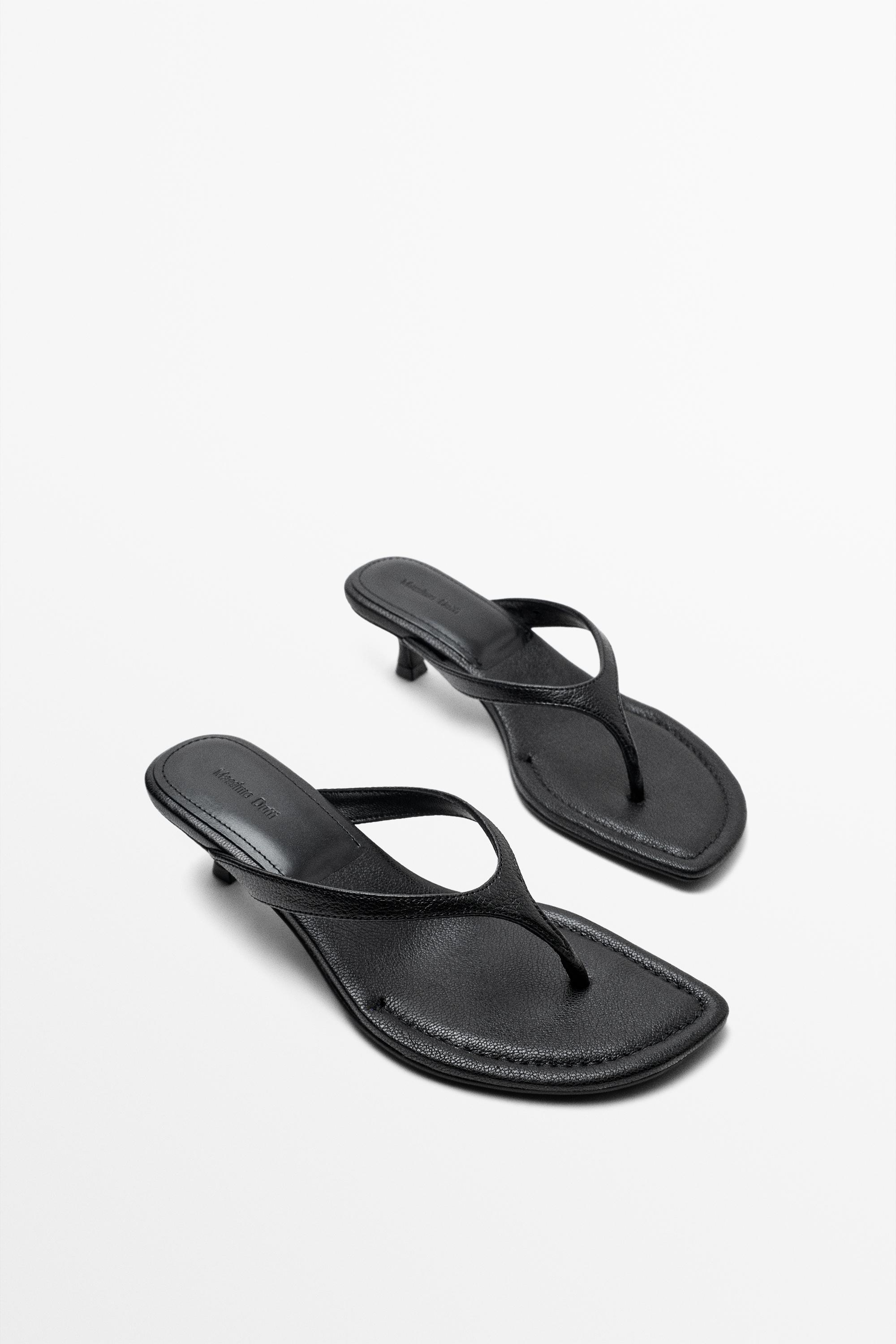 Leather heeled sandals