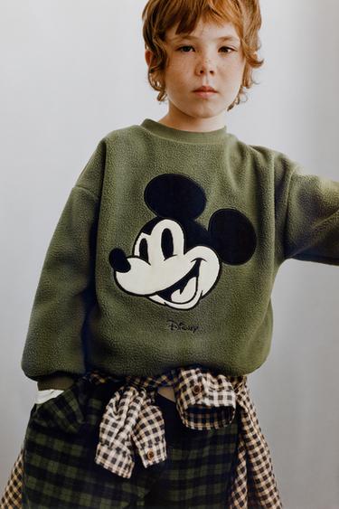 MICKEY MOUSE © DISNEY FAUX SHEARLING SWEATSHIRT - Khaki by Zara